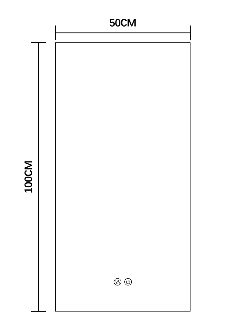 Slika od LED OGLEDALO BEZ RAMA 50X100 CM