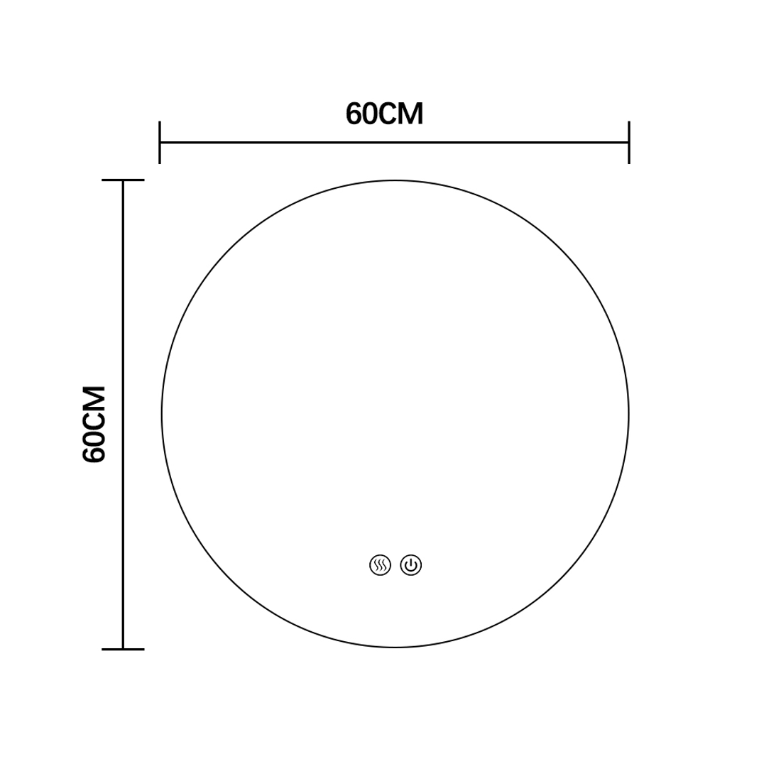 Slika od LED OGLEDALO BEZ RAMA FI 60 CM