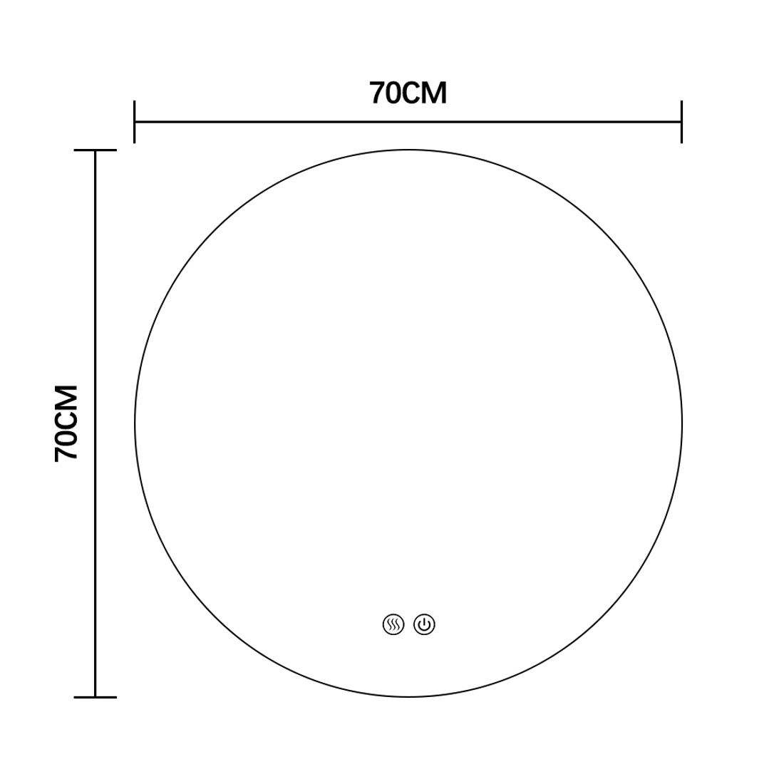 Slika od LED OGLEDALO BEZ RAMA FI 70 CM