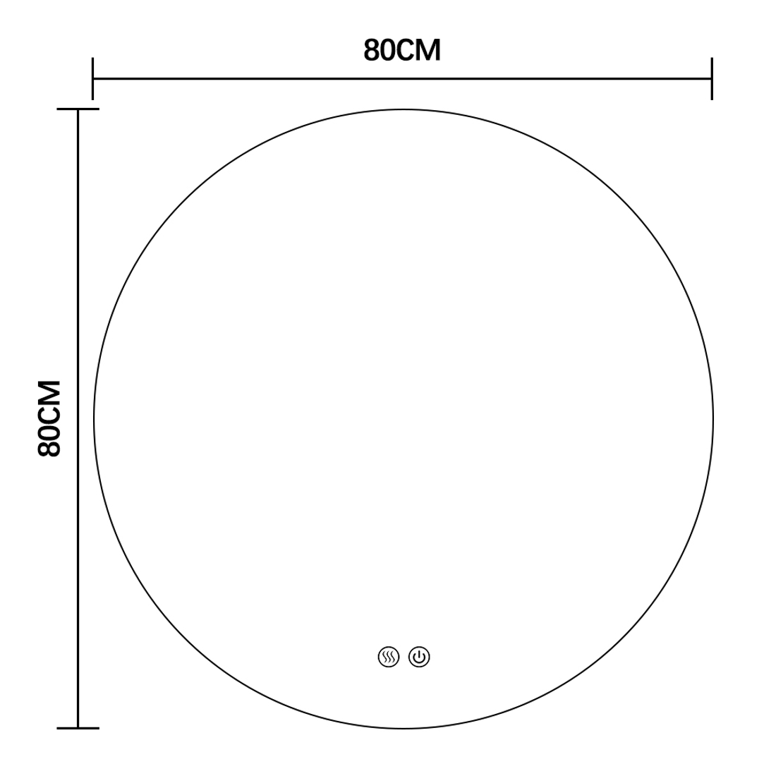 Slika od LED OGLEDALO BEZ RAMA FI 80 CM
