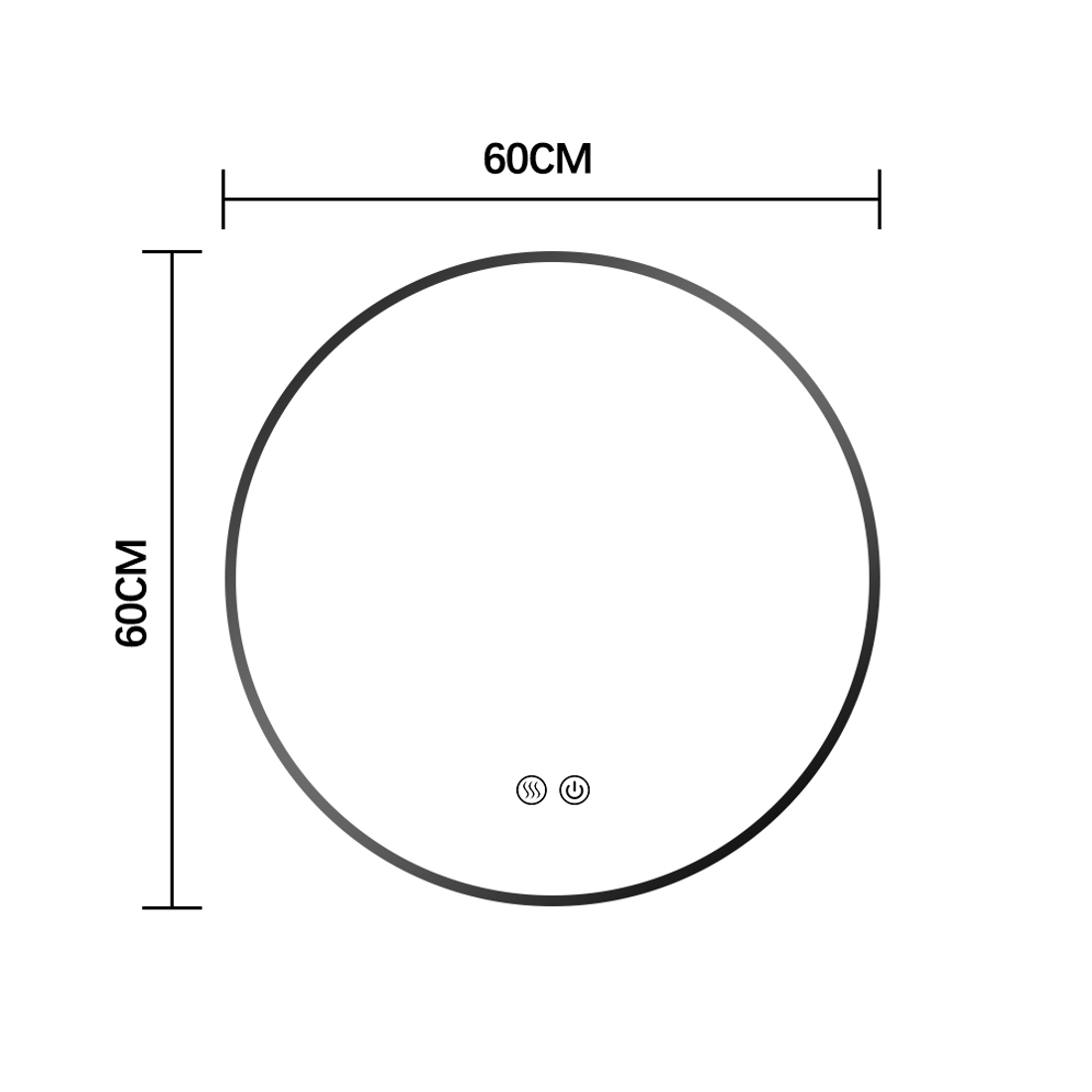 Slika od LED OGLEDALO SA RAMOM FI 60 CM