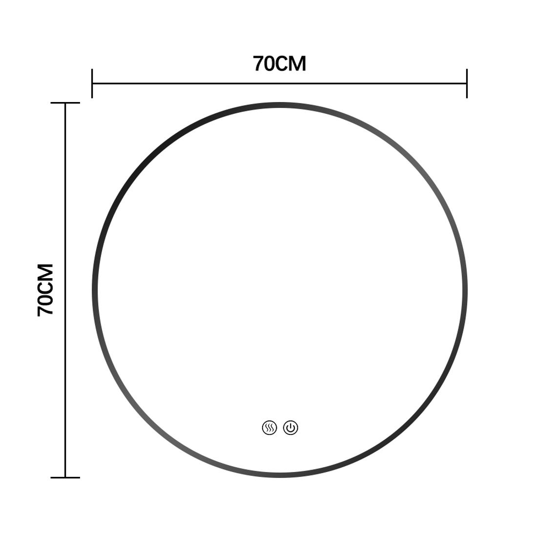 Slika od LED OGLEDALO SA RAMOM FI 70 CM
