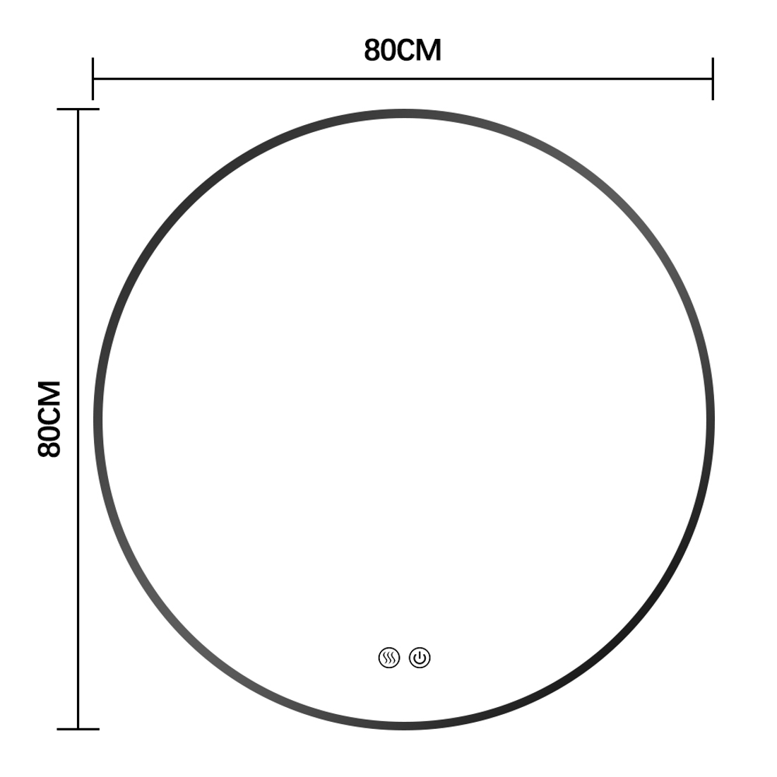 Slika od LED OGLEDALO SA RAMOM FI 80 CM