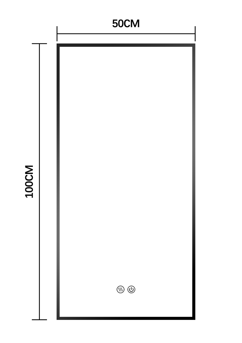 Slika od LED OGLEDALO SA RAMOM 50X100 CM