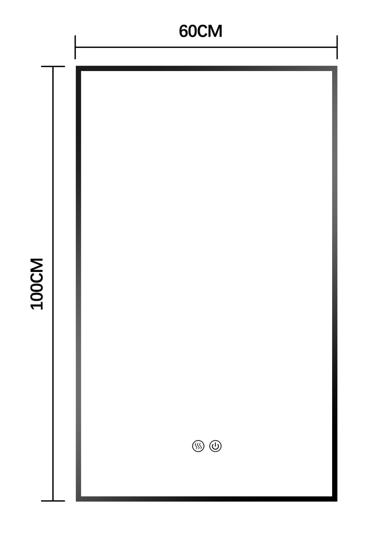 Slika od LED OGLEDALO SA RAMOM 60X100 CM