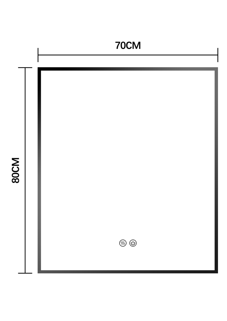 Slika od LED OGLEDALO SA RAMOM 70X80 CM