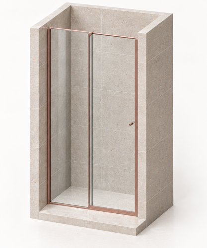 Slika od KLIZNA VRATA SA FIKSNIM STAKLOM 140cm ROSE GOLD